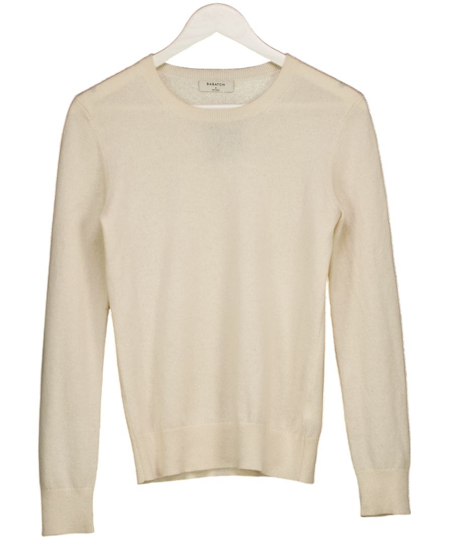 BABATON Cream 100% Cashmere Crew Neck Jumper UK S
