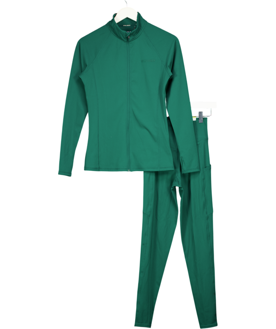 Gym Locker Green So Skin Zip Through Jacket And Leggings Set UK S