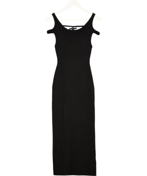1886 Black Rib Knit Maxi Dress UK S