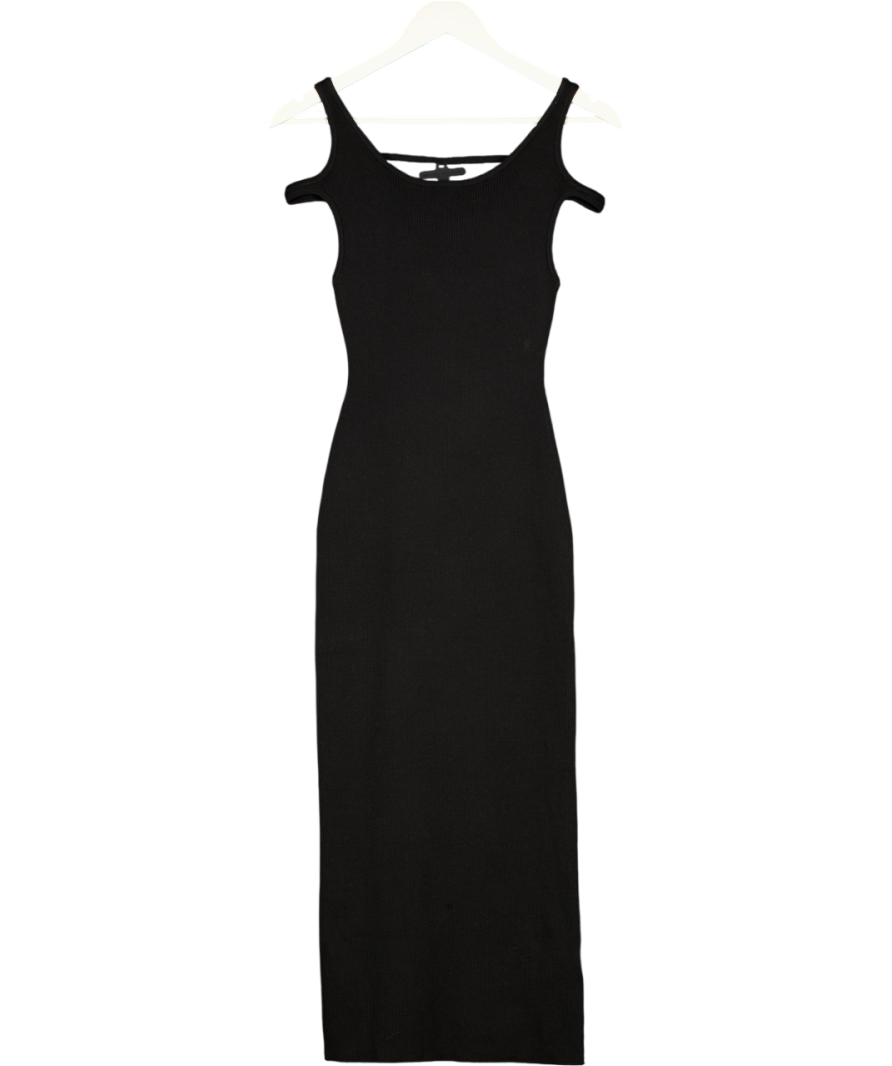 1886 Black Rib Knit Maxi Dress UK S