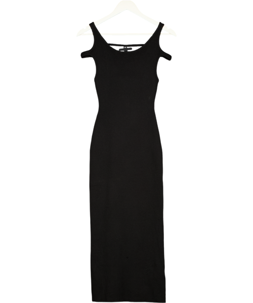 1886 Black Rib Knit Maxi Dress UK S