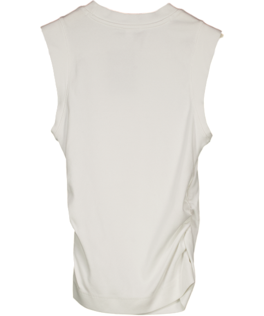REISS Trudy Fine-rib Ruched Vest Top In White UK S