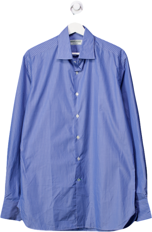 Hawkins & Shepherd Blue Striped Shirt UK L