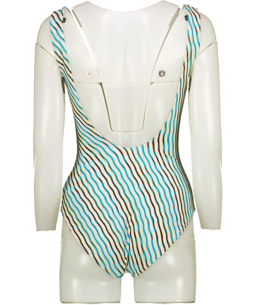 JETS Blue & Beige One Piece Swim Suit UK 10