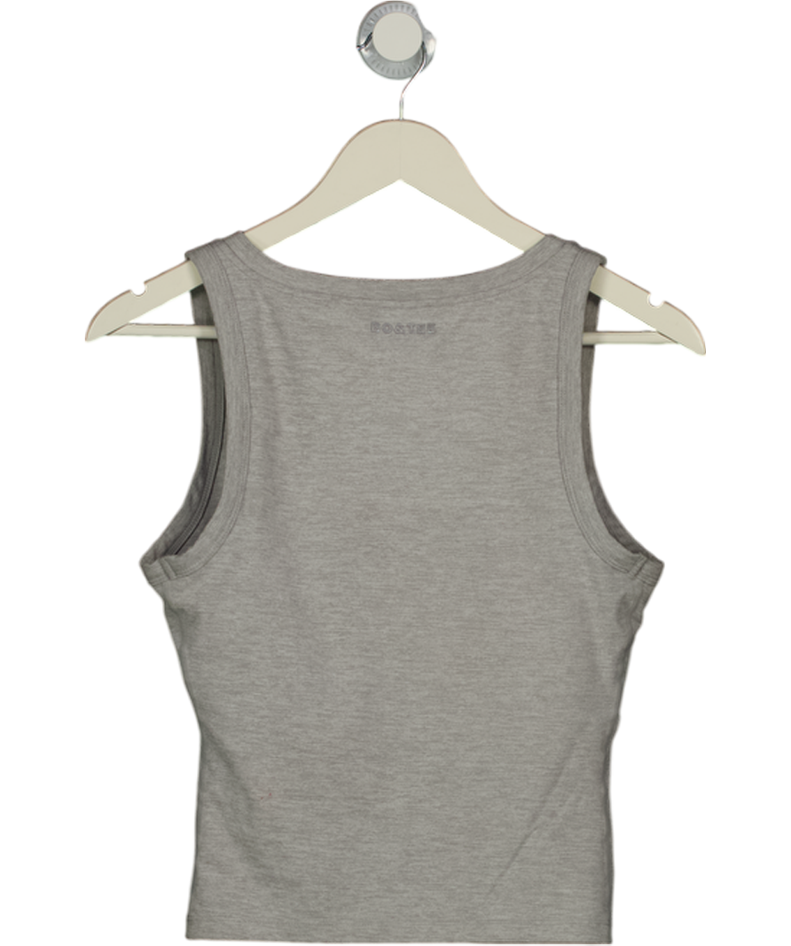 Bo + Tee Soft Active V-neck Tank Top In Grey Marl UK M