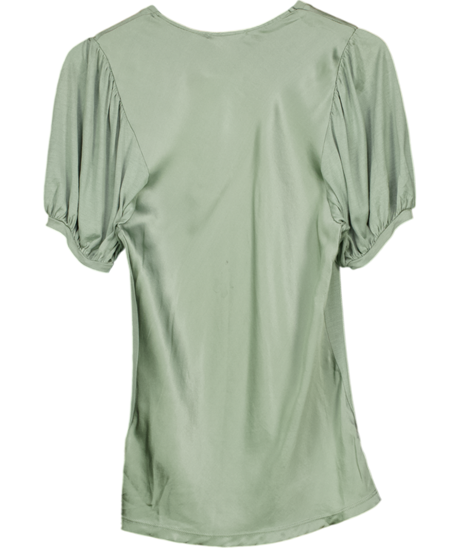 BOSS Sage Green Puff Sleeve T-shirt UK M