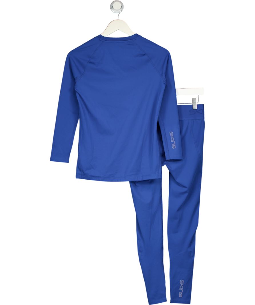 SKINS Blue 2-piece Long Sleeve Activewear Top And Leggings Set UK M