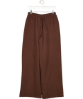 WHITE FOX Brown Stay Lifted Wide Leg Sweatpants Bitter Chocolate UK M