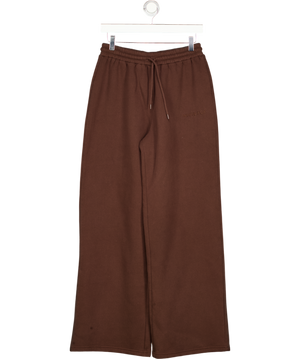 WHITE FOX Brown Stay Lifted Wide Leg Sweatpants Bitter Chocolate UK M