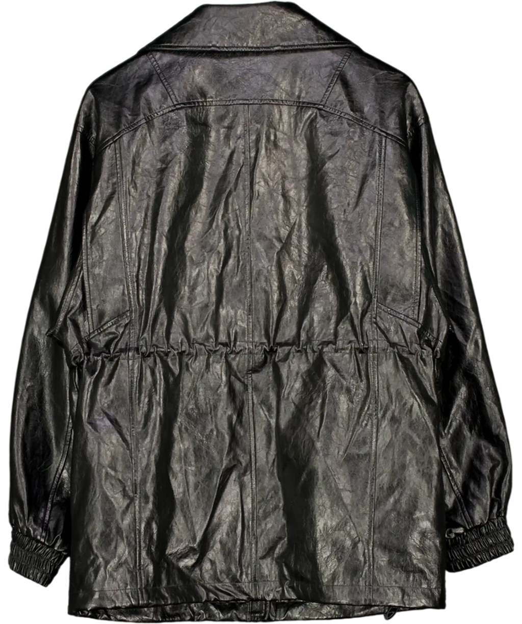 RAG & BONE Black Faux Leather Monica Jacket UK S