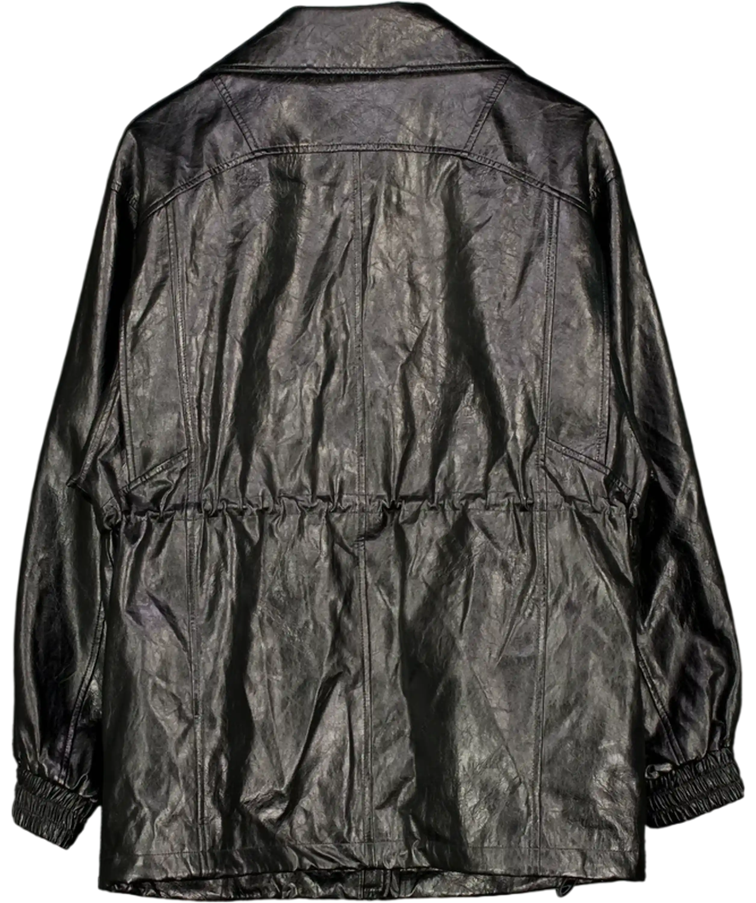 RAG & BONE Black Faux Leather Monica Jacket UK S