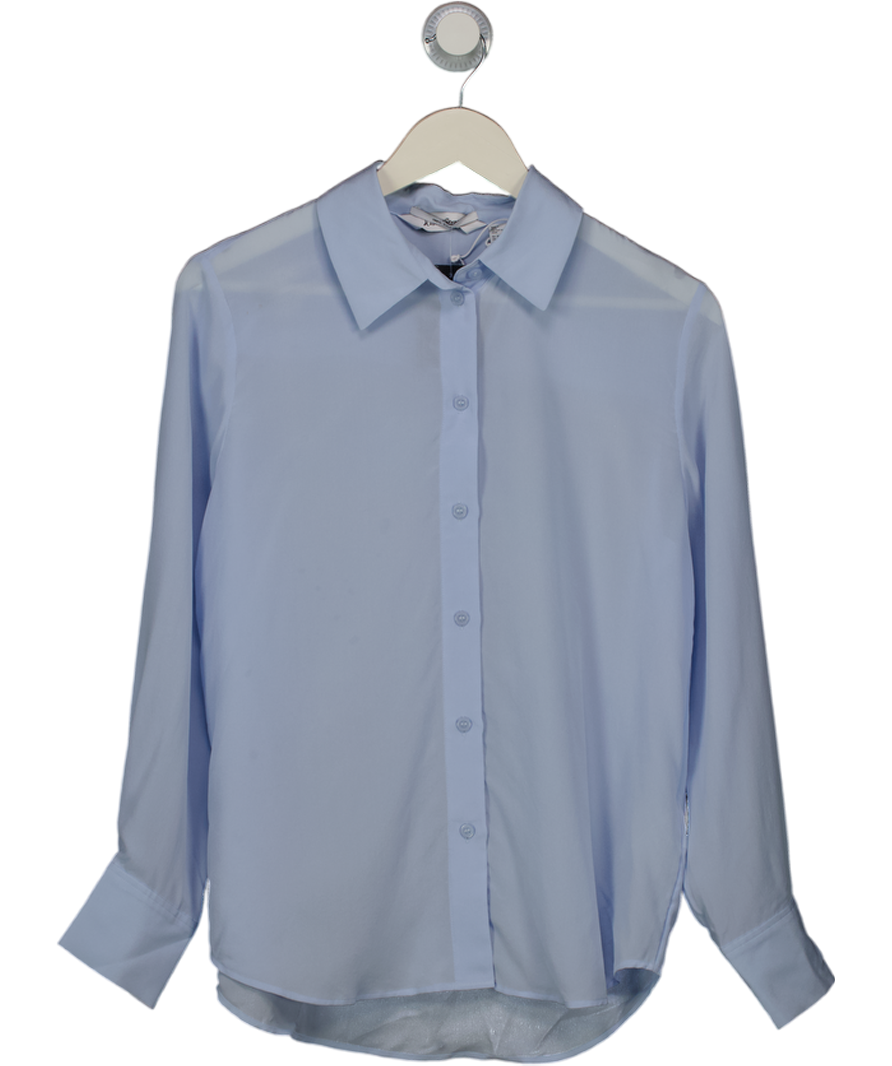 & Other Stories Baby Blue 100% Silk Shirt UK 4