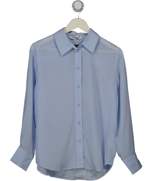 & Other Stories Baby Blue 100% Silk Shirt UK 4