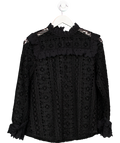 Monsoon Black Lace High Neck Blouse UK 8