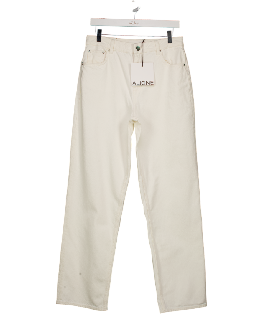ALIGNE Cream High Rise Straight Leg Jeans W29