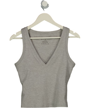 Bo + Tee Soft Active V-neck Tank Top In Grey Marl UK M