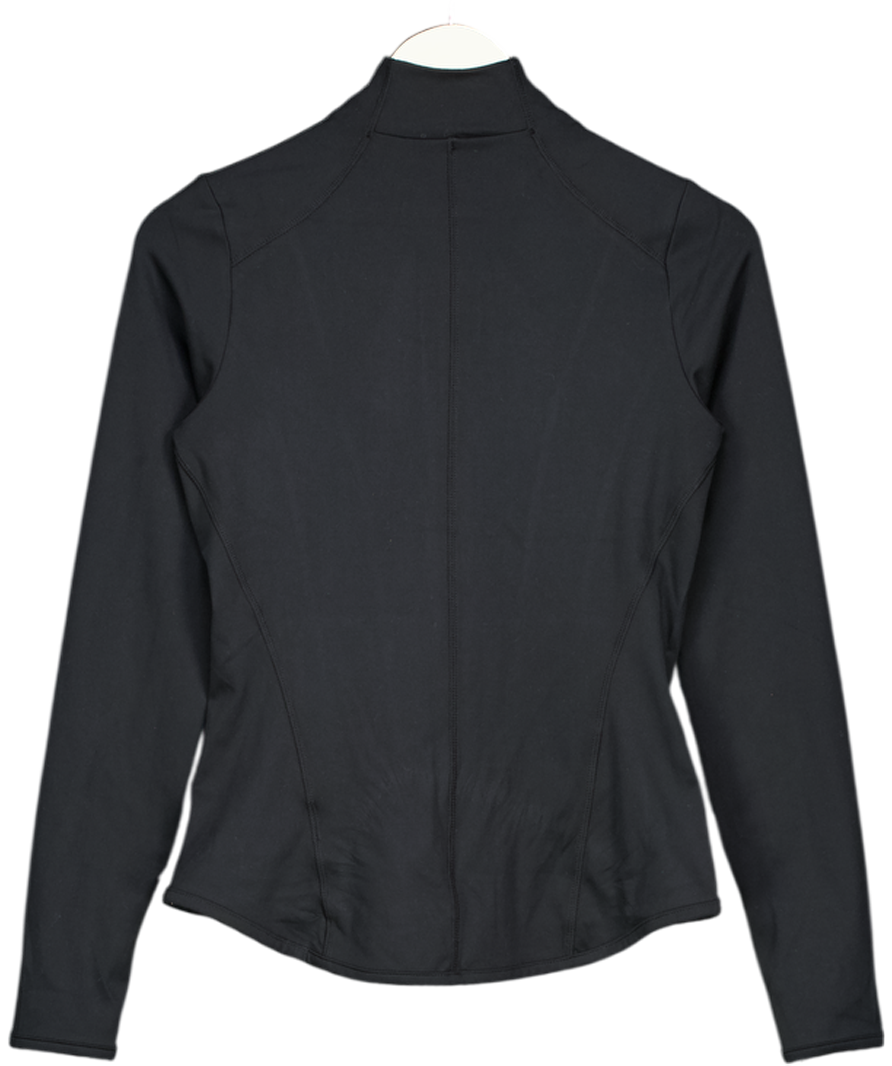 CREW Black Activewear Zip Through Top UK XS