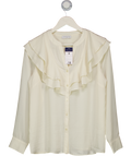 papaya Cream White Frill Tie Neck Blouse UK 8