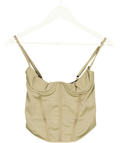 Miaou Brown Green Corset Top UK S