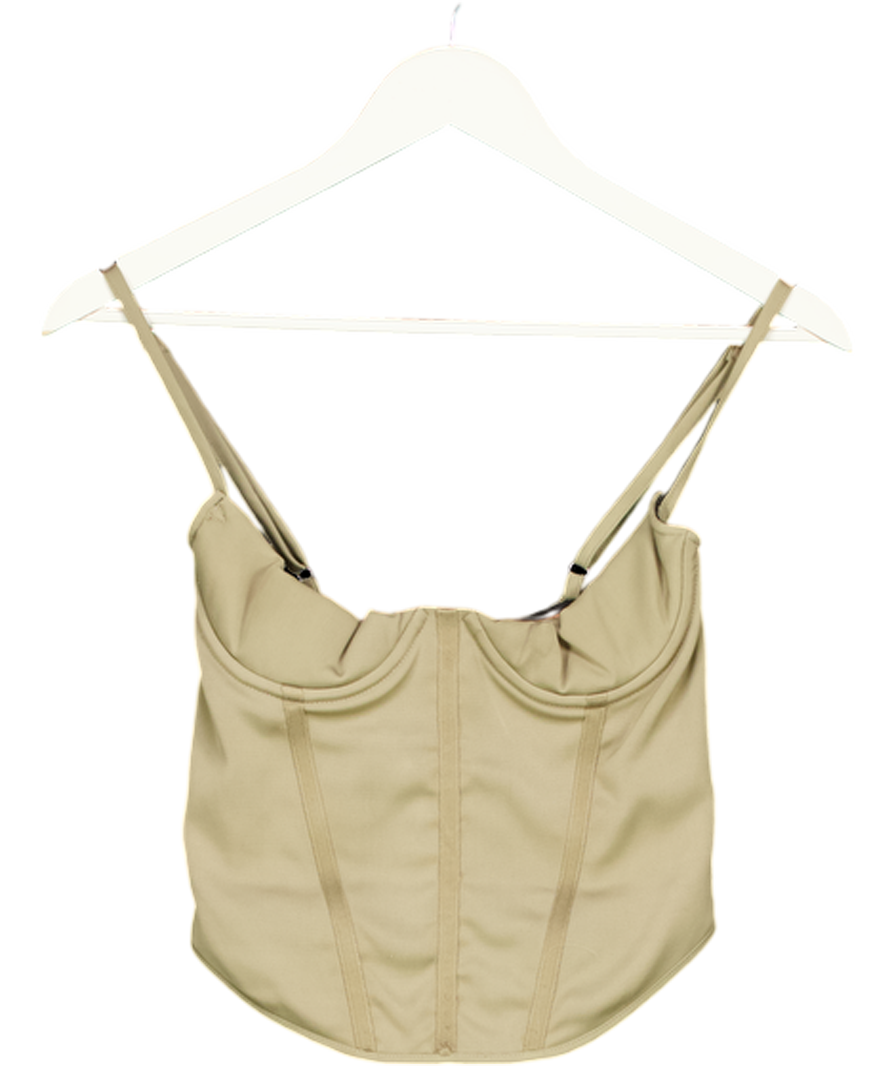 Miaou Brown Green Corset Top UK S