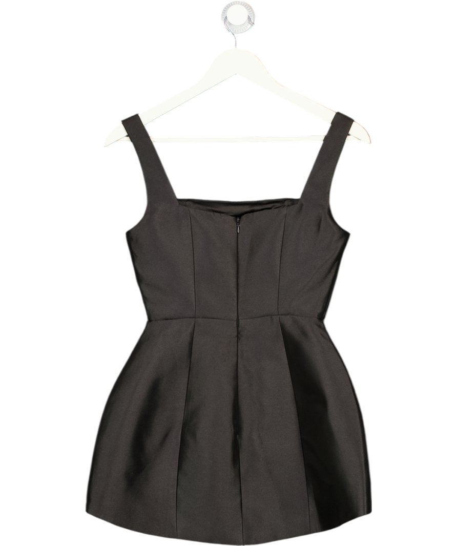 ODDMUSE Black Satin Square Neck Structured Mini Dress UK XS