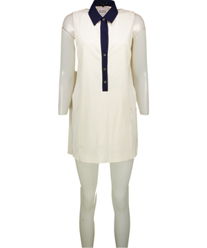 Theory Cream & Navy Silk Crepe Tunic Top / Mini Dress Us8 UK 12