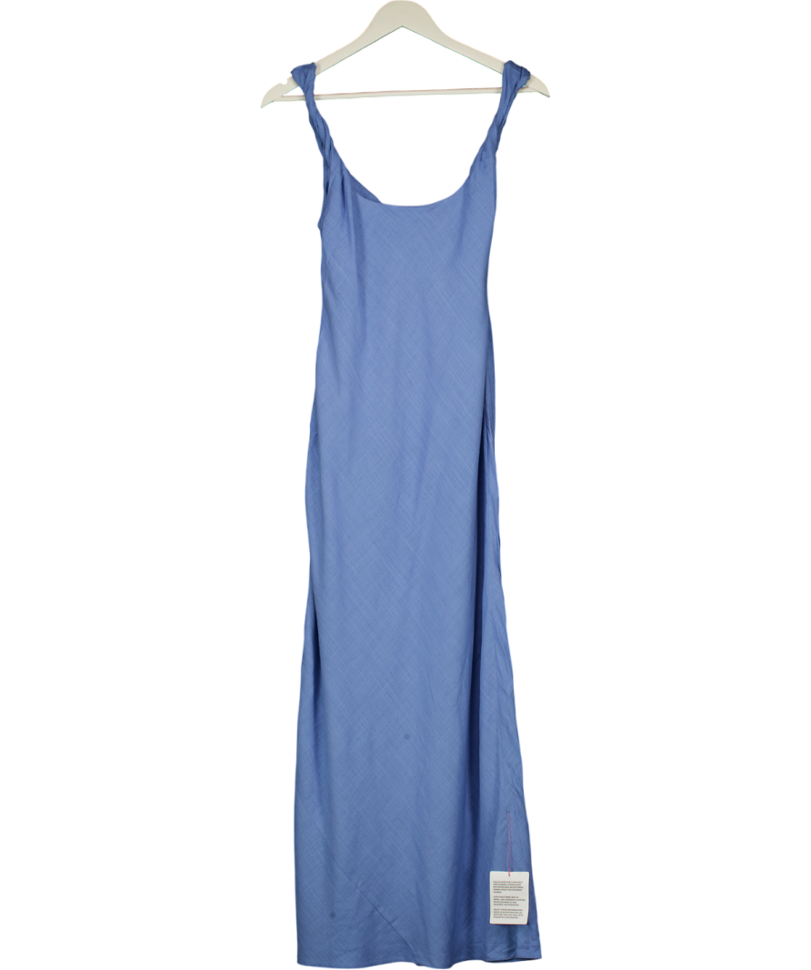 ASOS Blue Twist Strap Bias Maxi Sundress UK 6