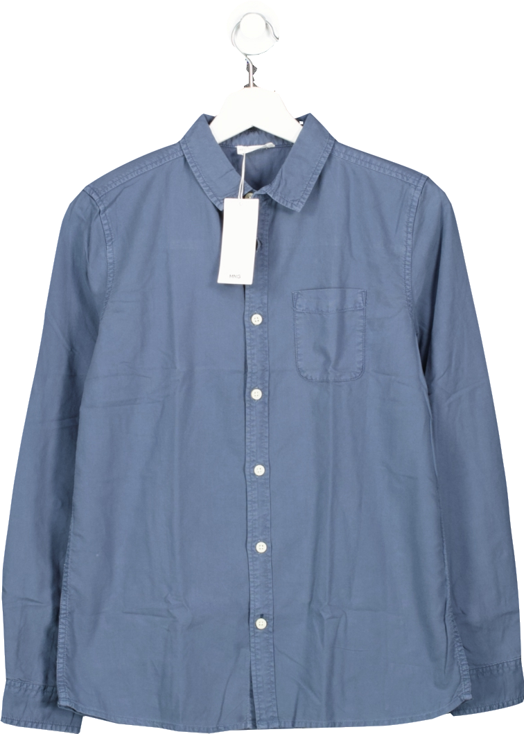 MANGO Blue Regular Fit Cotton Shirt BNWT 14 Years