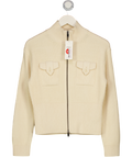 M&S Cream Cotton - Rich Relaxed Relaxed Cardigan UK XS