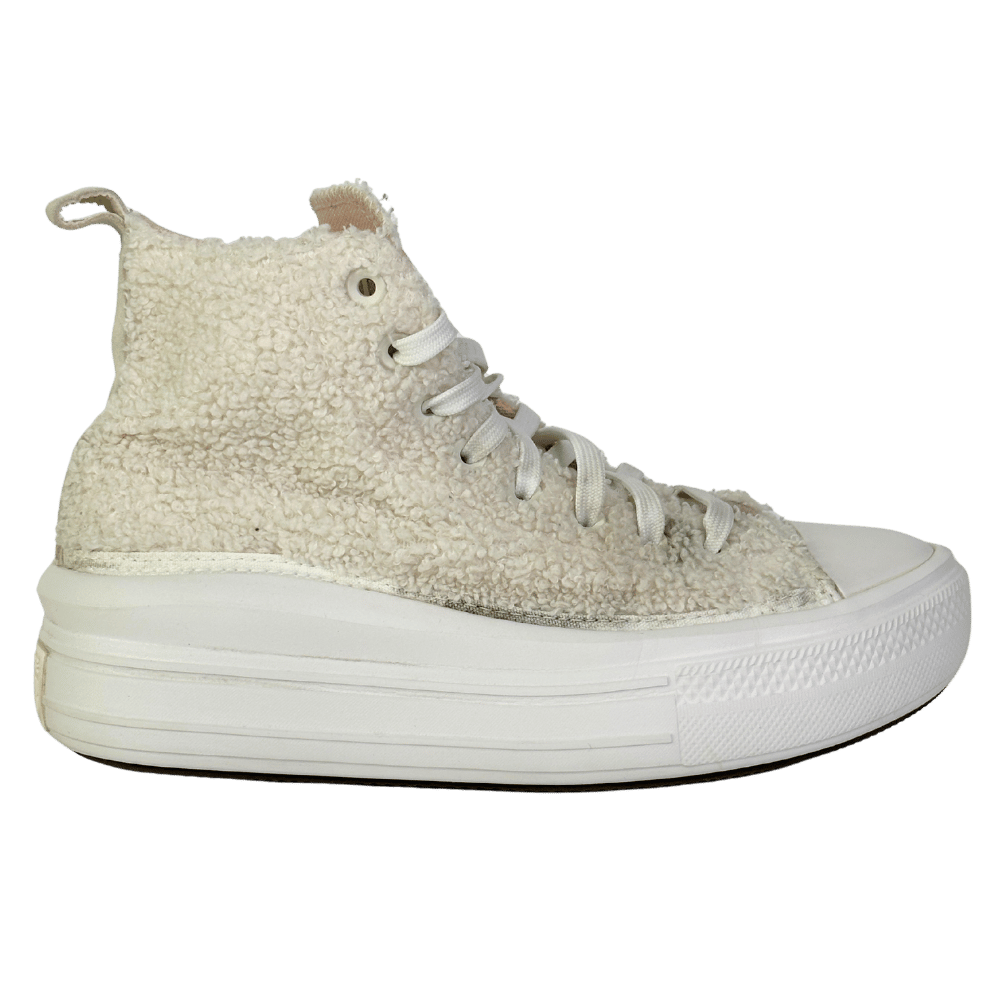 Converse Cream All Star Move Platform Trainers Sherpa UK 6 EU 39 👠