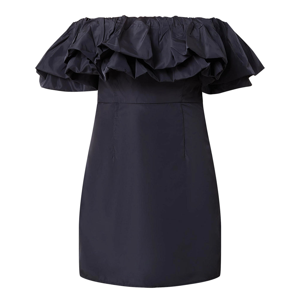 Rhode Resort Black Vivi off the Shoulder ruffle Mini Dress UK 12