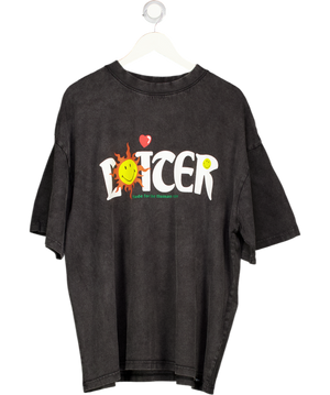 Loiter X Smiley Black Boxy T-shirt UK XL