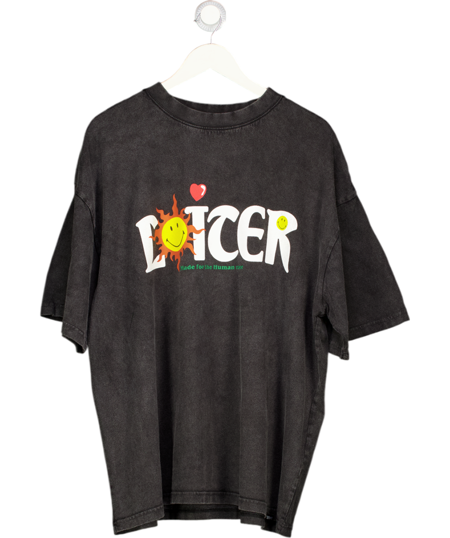 Loiter X Smiley Black Boxy T-shirt UK XL