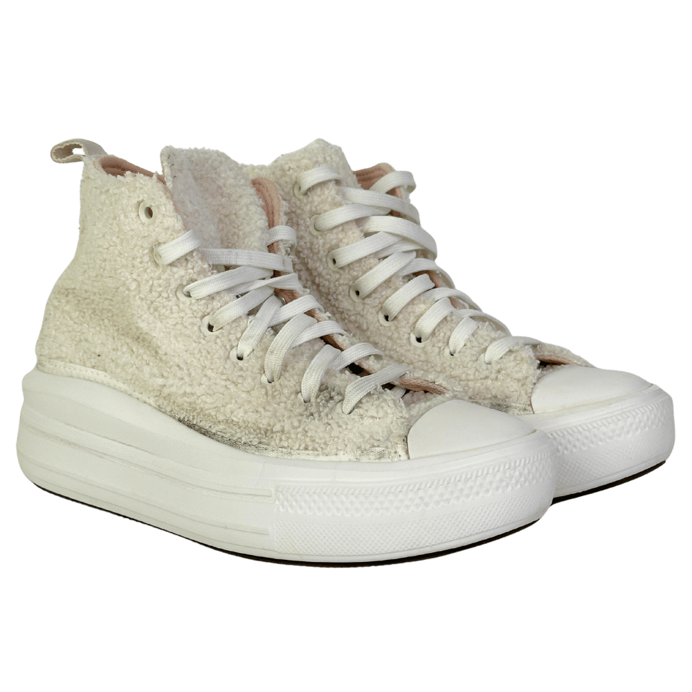 Converse Cream All Star Move Platform Trainers Sherpa UK 6 EU 39 👠