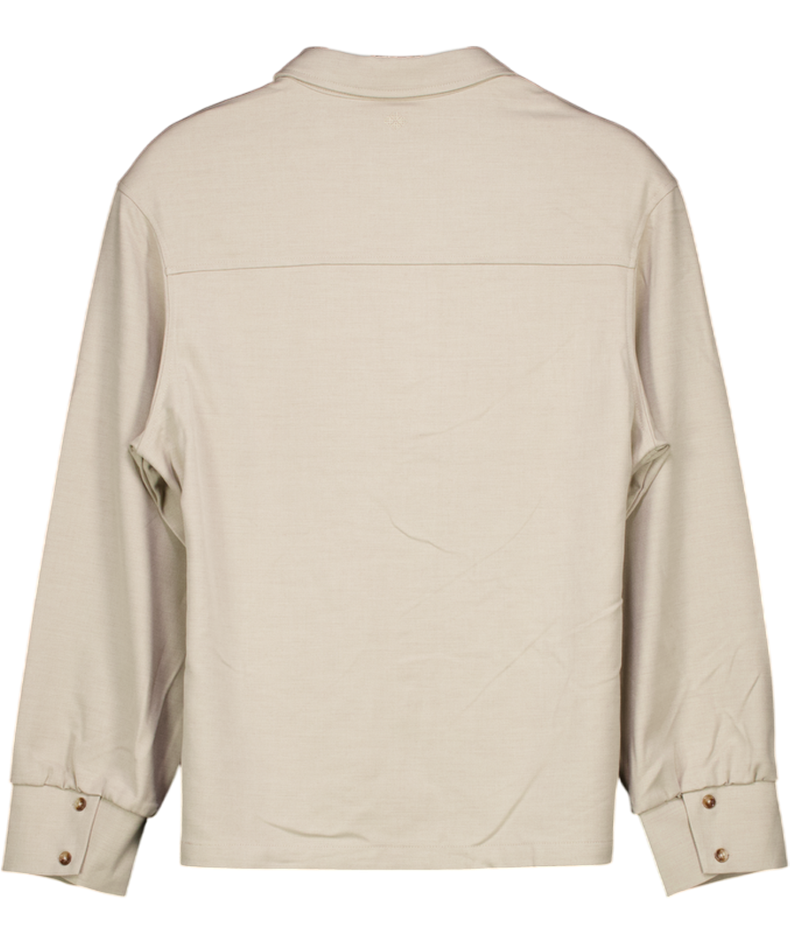 The Couture Club Beige Tailored Shoulder Padded Shirt UK 8