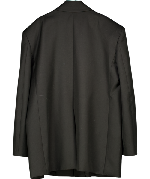 *SVG Black 100% WOOL Open Oversize Blazer Jacket UK L
