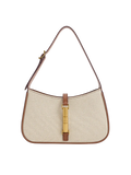 CHARLES & KEITH Brown Cesia Canvas Metallic-accent Shoulder Bag