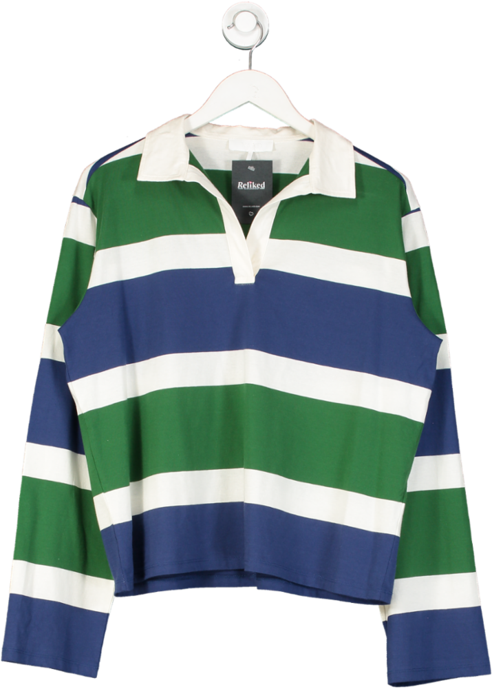 NA-KD Green Long Sleeve Polo Shirt UK S