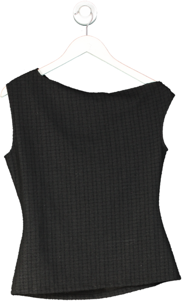 NA-KD Black Bouclé Sleeveless Top UK S