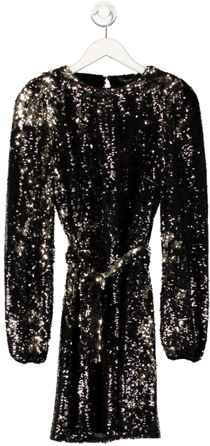 Nikkie Metallic Jessie Glitter Dress Black UK 8