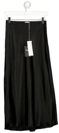 ARKET Black Bias Cut Satin Skirt UK 8