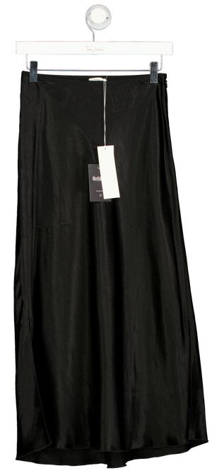 ARKET Black Bias Cut Satin Skirt UK 8