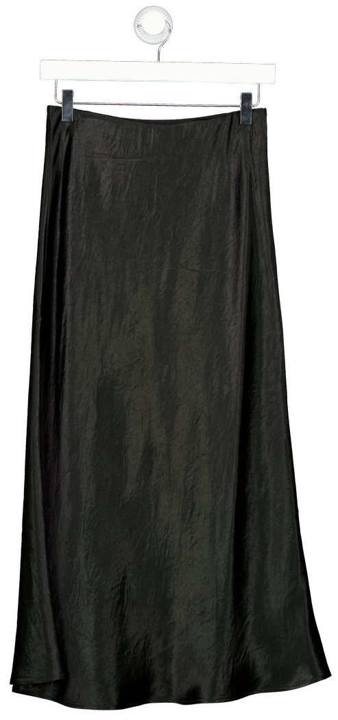 MAXMARA Black Leisure Alessio Satin Midi Skirt UK 8