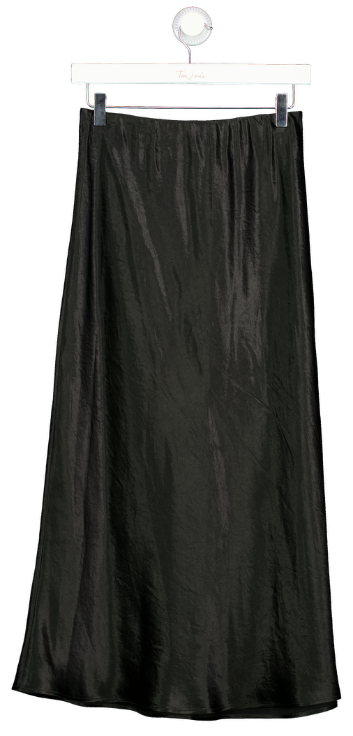 MAXMARA Black Leisure Alessio Satin Midi Skirt UK 8