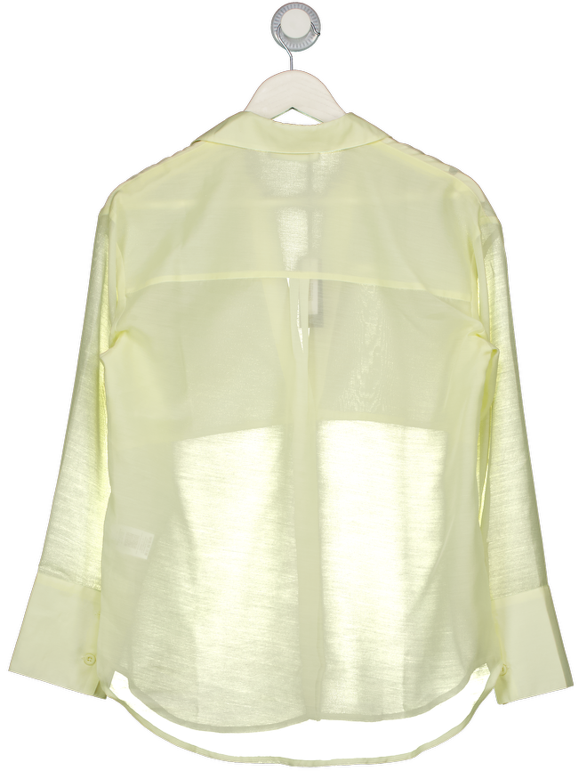 4th & Reckless Yellow Semi Sheer Longline Beach Shirt UK 6
