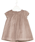 JACADI Brown Velvet Polka Dot Dress 12-18 Months