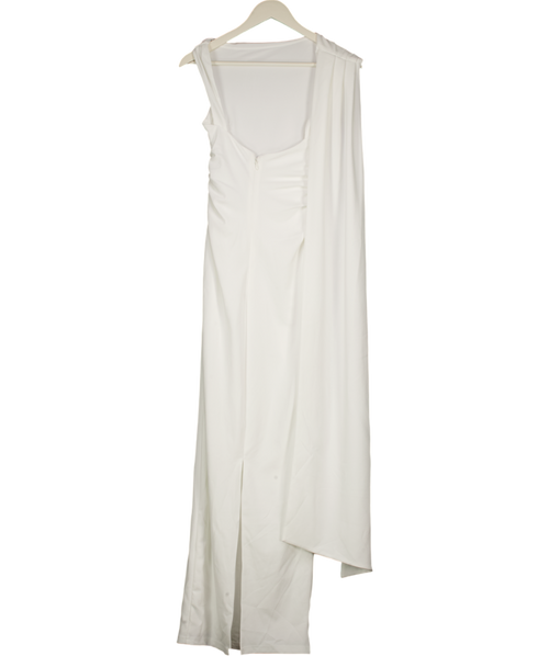 BABYBOO White Drape Detail Maxi Dress UK XS