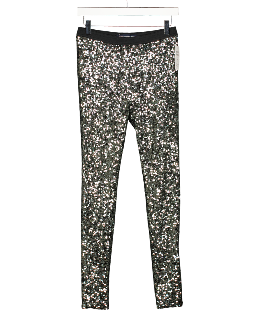 FRENCH CONNECTION Metallic Sequin Sparkle Leggings UK S