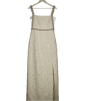 HORTONS ENGLAD Cream Pearl Embellished Boucle Fleur Ivory Gown UK 10