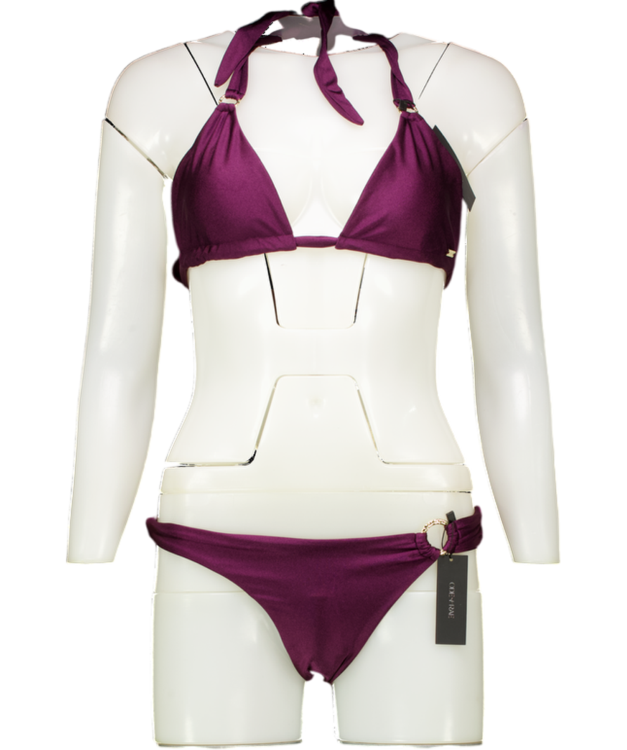 ode + rae Purple Sol Bikini Set UK S